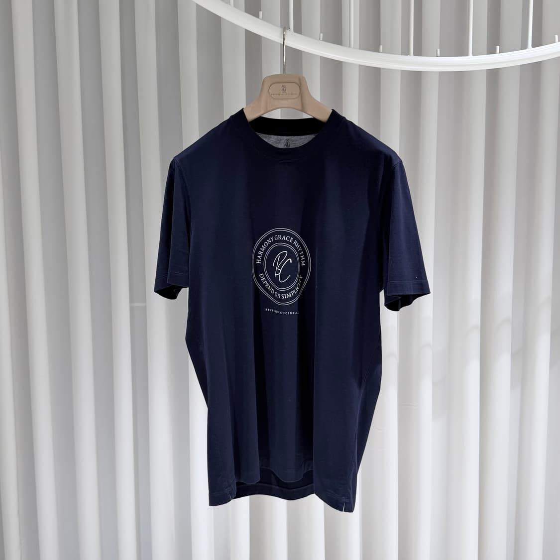 (A+/L) / 브루넬로쿠치넬리 로고 프린트 레이어드 코튼 크루넥 반팔 상품이미지1