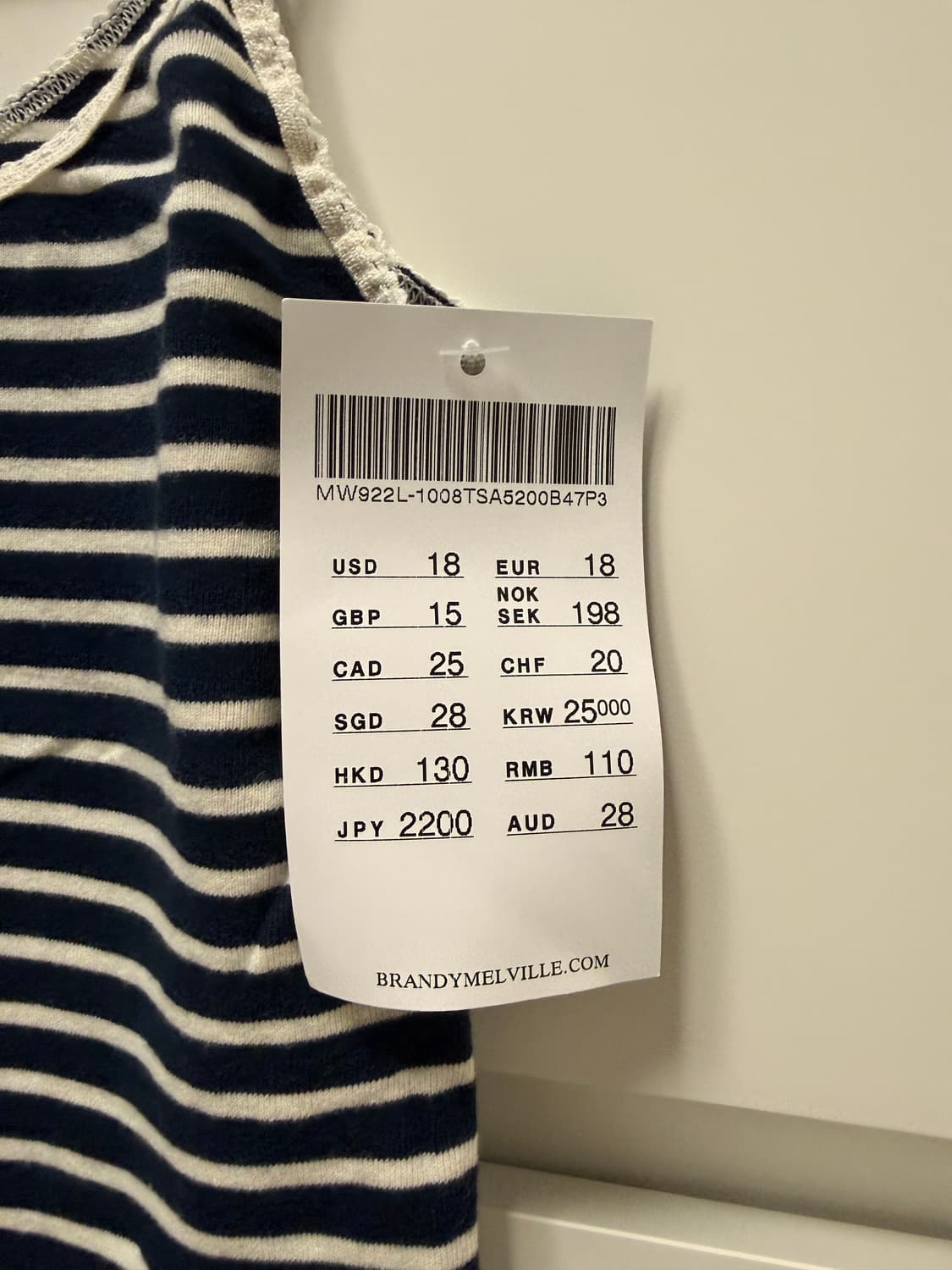 새상품) 브랜디멜빌 스트라이프 나시 상품이미지3