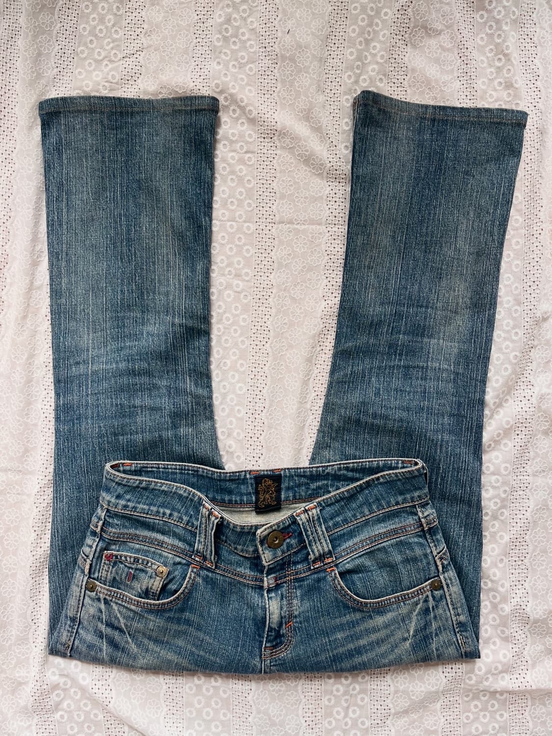 Blue denim semi bootcut pants 상품이미지1