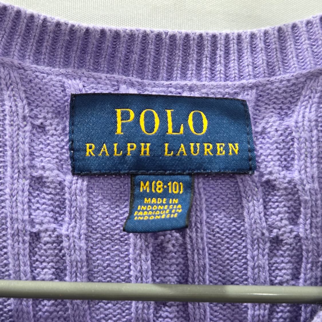 폴로랄프로렌 걸즈 케이블 니트 가디건 연보라 M/8/10 상품이미지3
