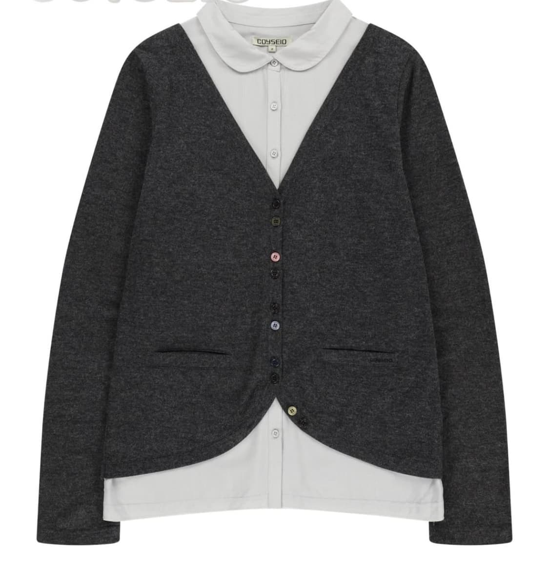 코이세이오 레이어드 셔츠 가디건 그레이 상품이미지1