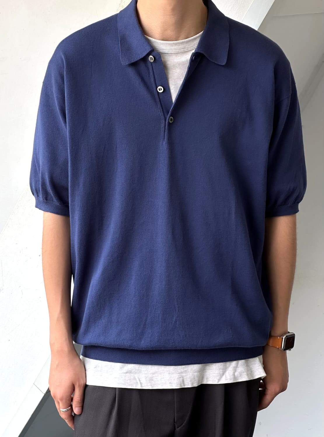 90's Scottish made high gauge knit polo 상품이미지8