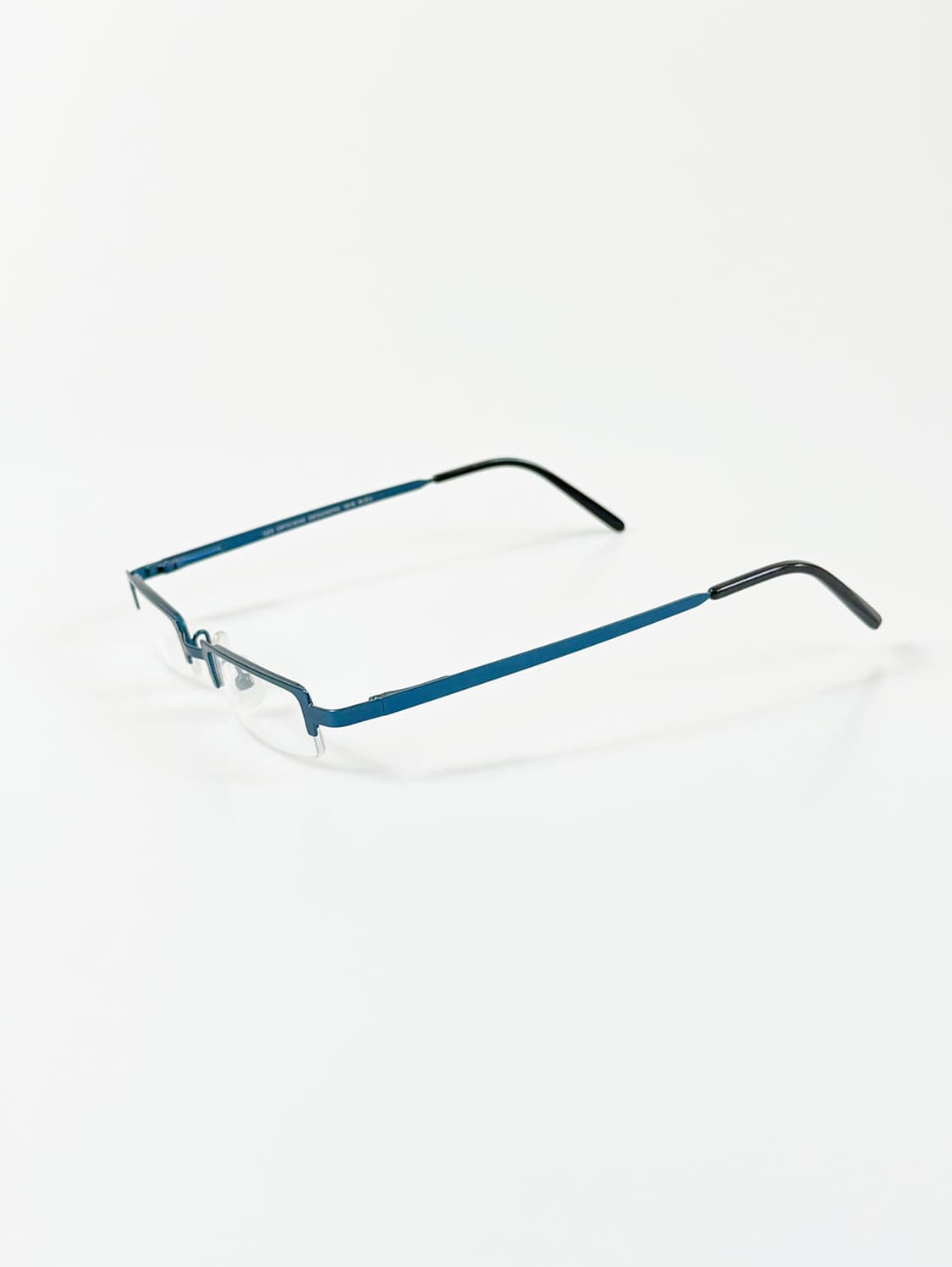 90s 유럽제 LES OPTICIENS 블루 반무테 빈티지 안경 상품이미지3