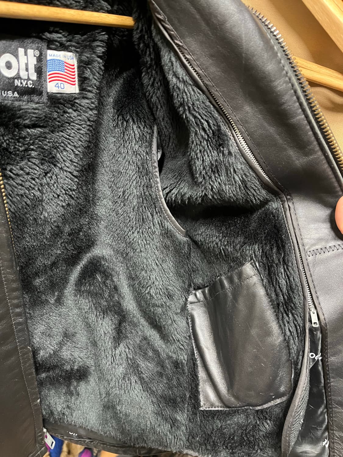 Schott 싱글라이더 레더 자켓 40 내피탈부착 상품이미지8