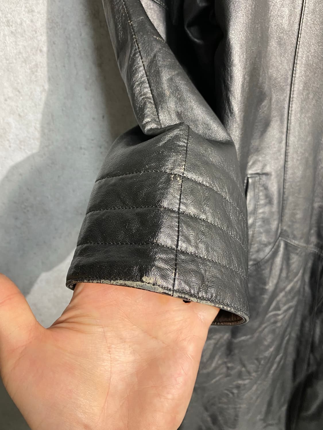 [F] 90s Pierre Balmain 발망 양가죽 레더코트 상품이미지3