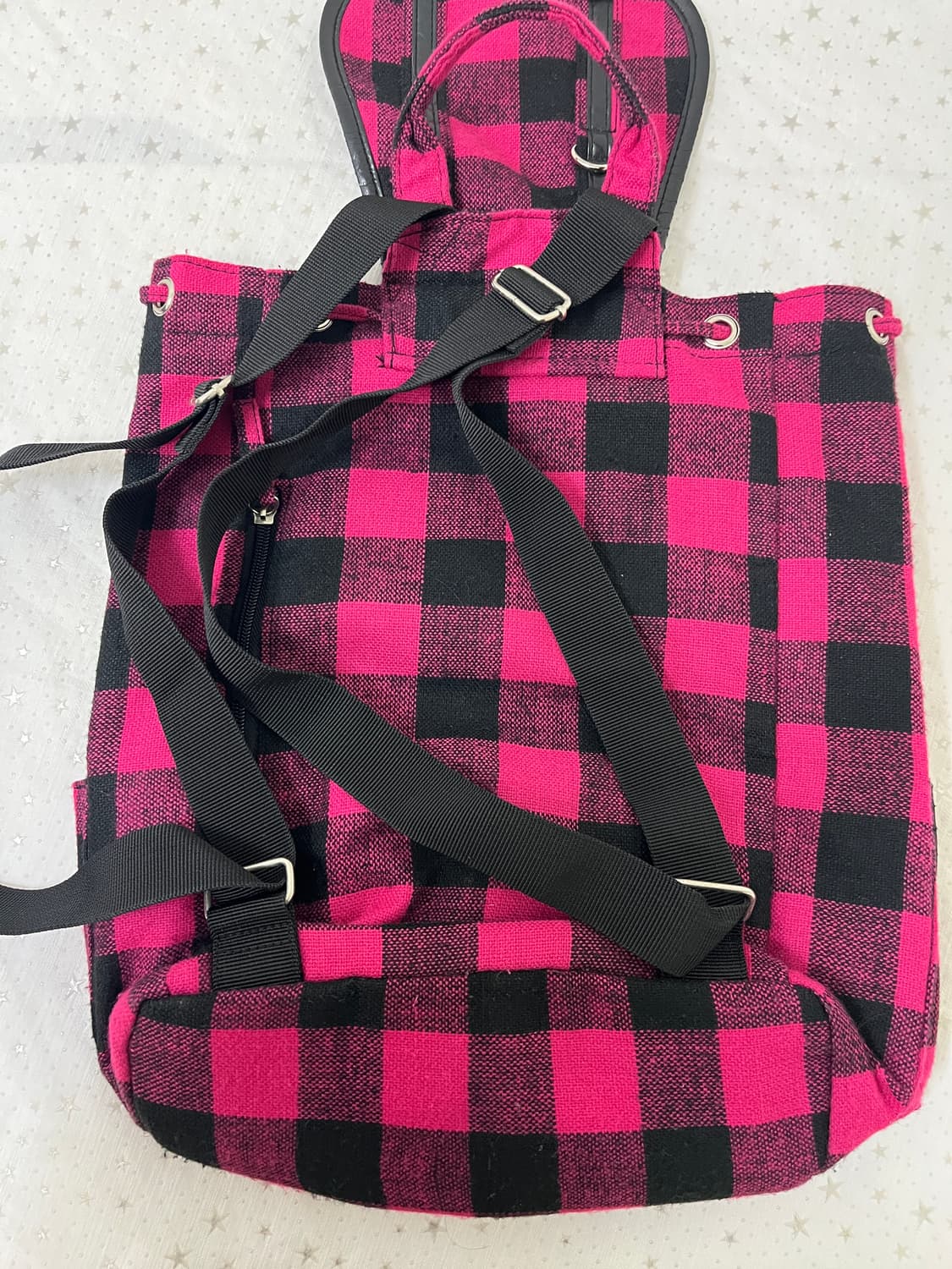 핫핑크 체크 모리걸 백팩 💕 상품이미지10
