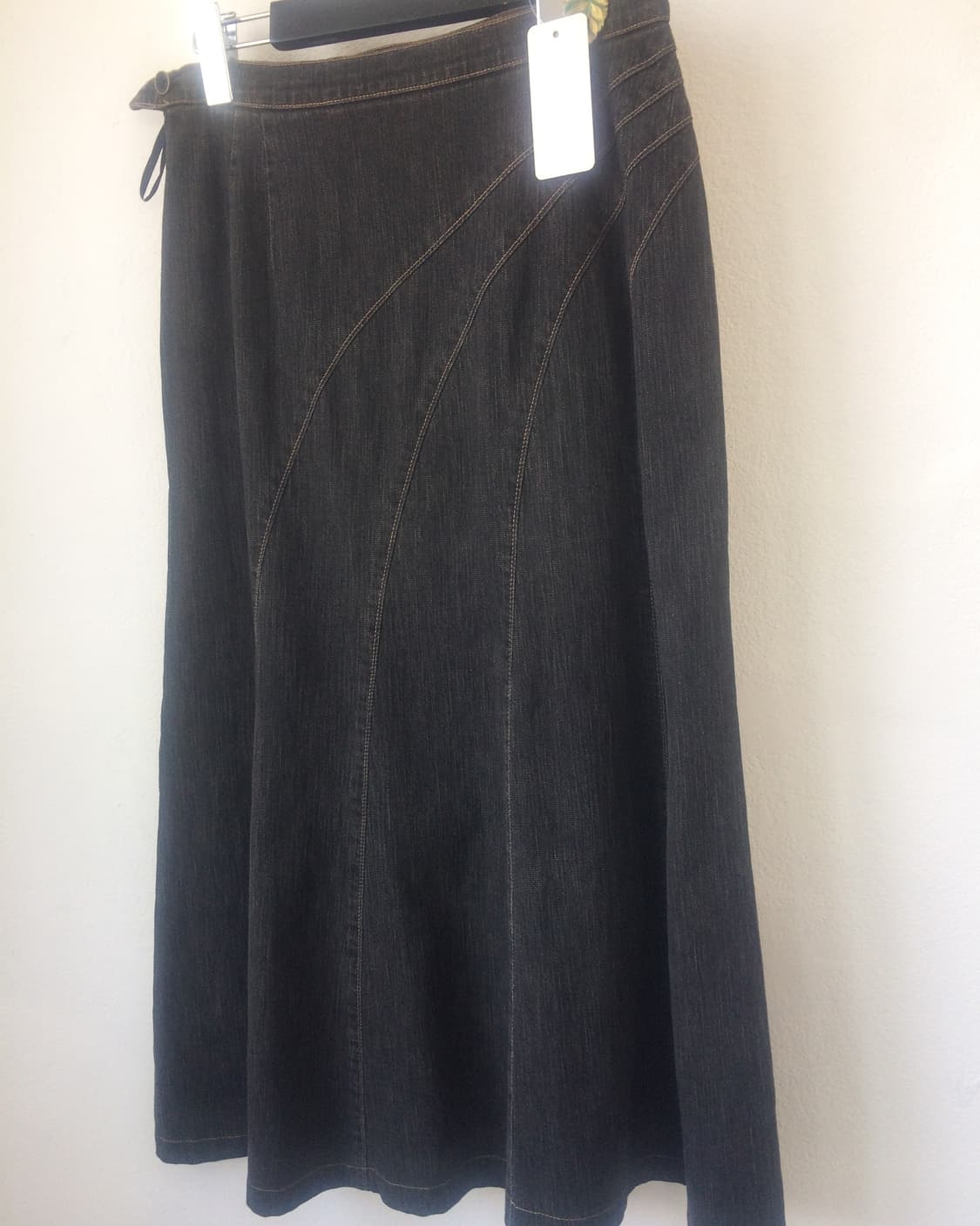 Line detail denim long skirt 상품이미지1