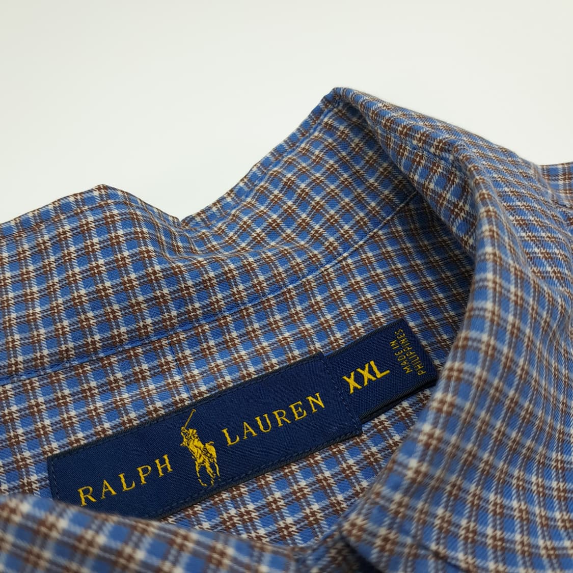 CN785 2XL 폴로랄프로렌 스모크블루 마이크로타탄체크 긴팔 셔츠 남방 상품이미지4