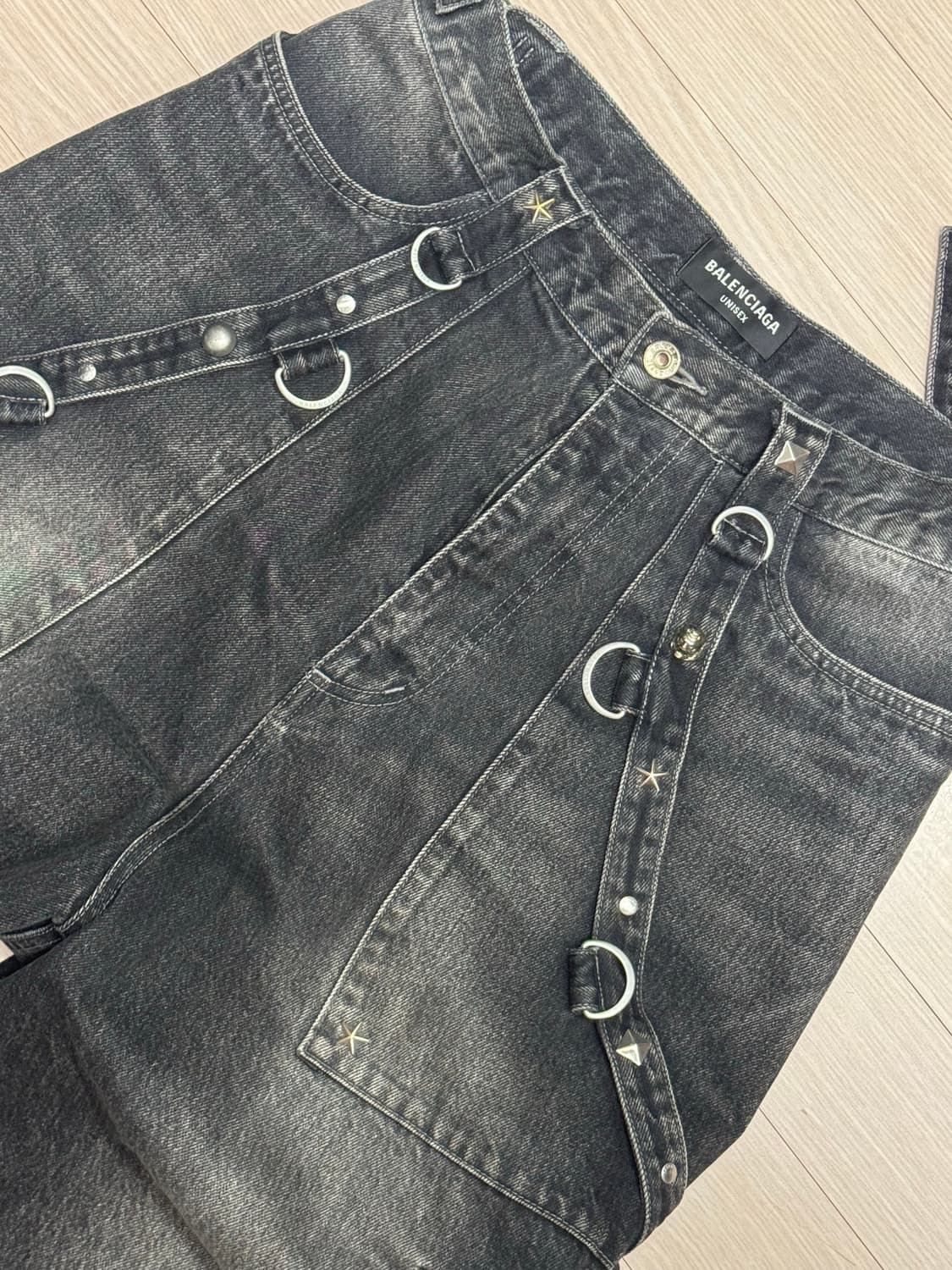 (31)발렌시아가 레이버 팬츠 흑청 상품이미지3