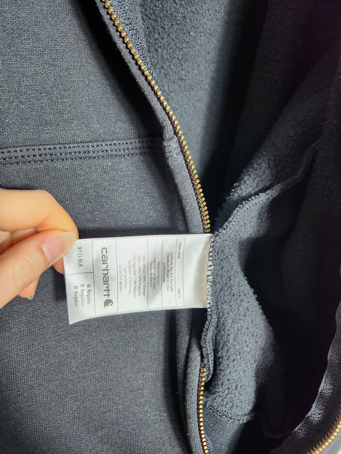 칼하트 블랙 후드 집업 상품이미지4