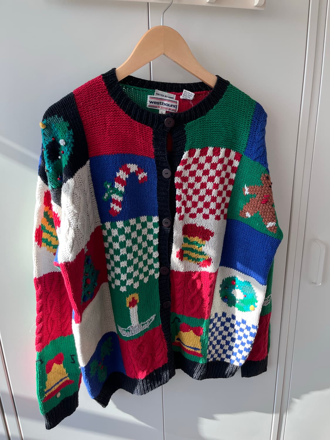 Westbound 체크블록 핸드메이드 니트 가디건  상품이미지7