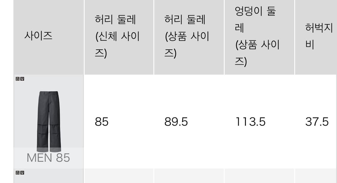 유니클로 와이드핏파라슈트 85 상품이미지6