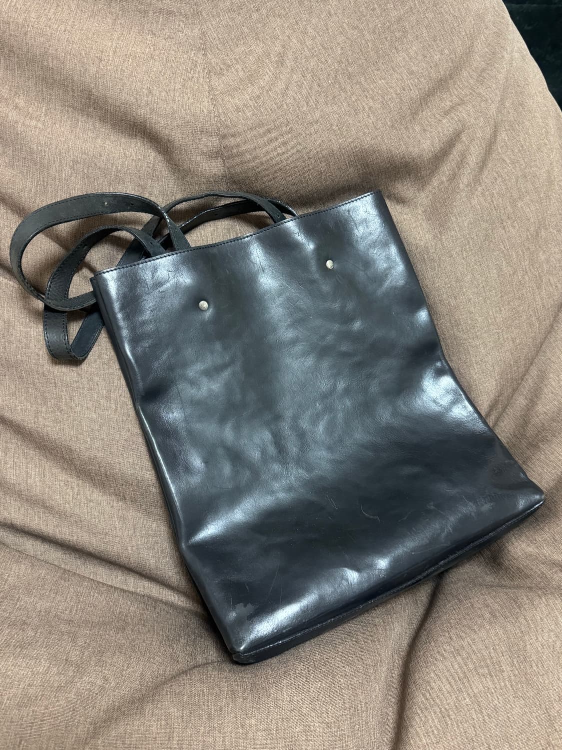 14AW 마틴 마르지엘라 블랙 레더 토트백 상품이미지3