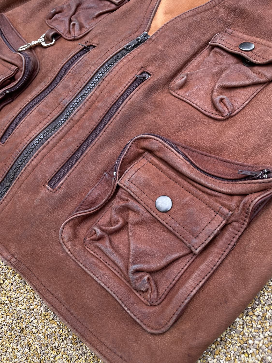 빈티지 가죽 베스트 상품이미지3