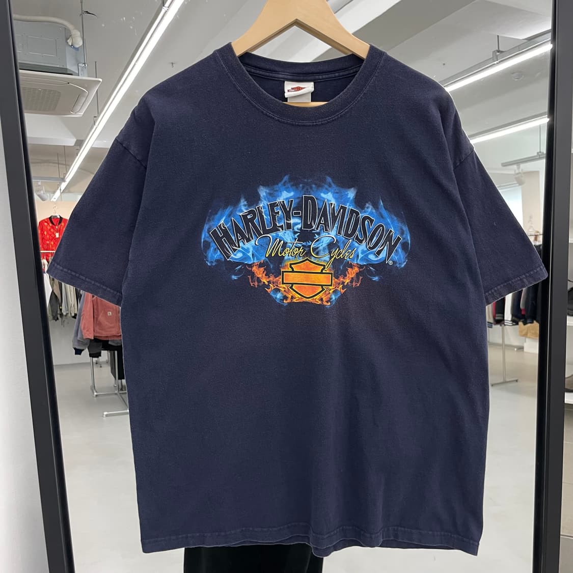 할리데이비슨 00s 플레임 불꽃 이글 그래픽 페이딩 빈티지 반팔 티셔츠 상품이미지3