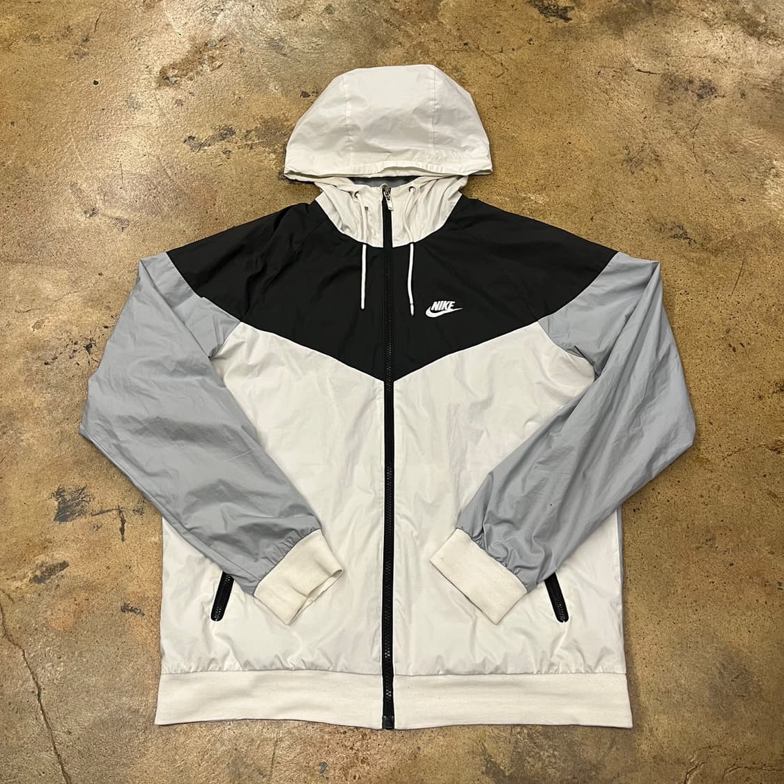 [정품/L] 나이키 바람막이 자켓 블랙 화이트 그레이 b15 상품이미지2