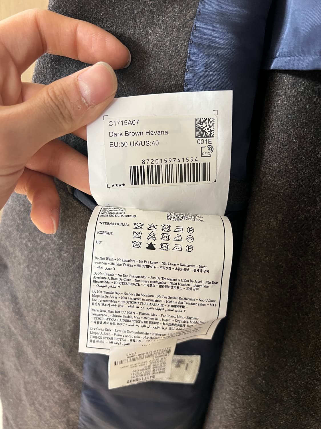 수트서플라이 다크 브라운 블레이저 자켓 40R(50) 상품이미지2