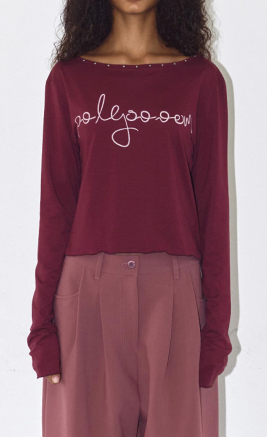Polysooem -STUDDED TOP (WINE) 상품이미지1