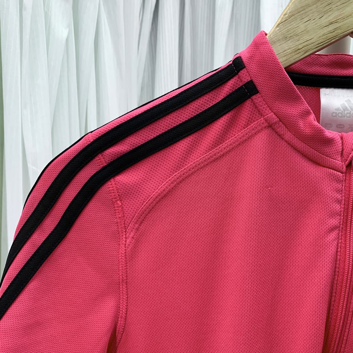 아디다스 ADIDAS 핫핑크 반집업 반팔 티셔츠 1574 상품이미지2