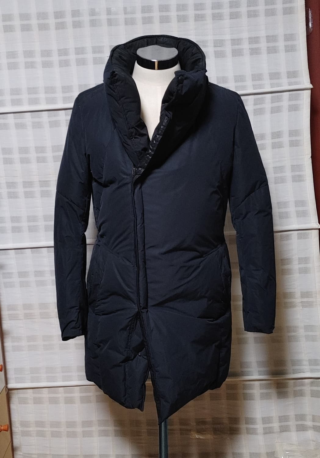 (한섬) 타임옴므 네이비 구스다운 패딩 점퍼 100 (슬림) 상품이미지1