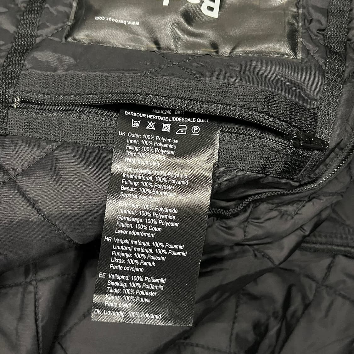 [정품/M] 바버 블랙 퀄팅 자켓 코듀로이 카라 b14 상품이미지6