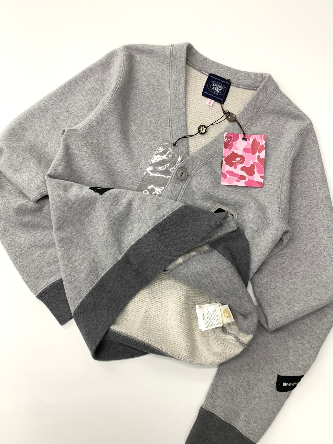 (새상품) Bape 베이프 투포켓 그레이 스웻 가디건 상품이미지3