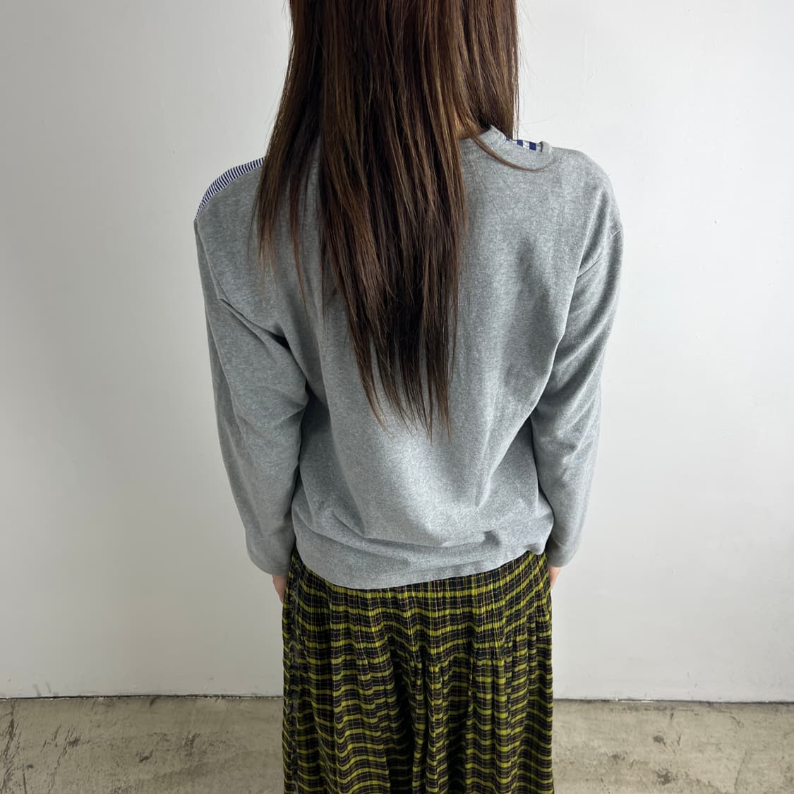 꼼데가르송 옴므 깅엄 체크 패치워크 롱슬리브 상품이미지2