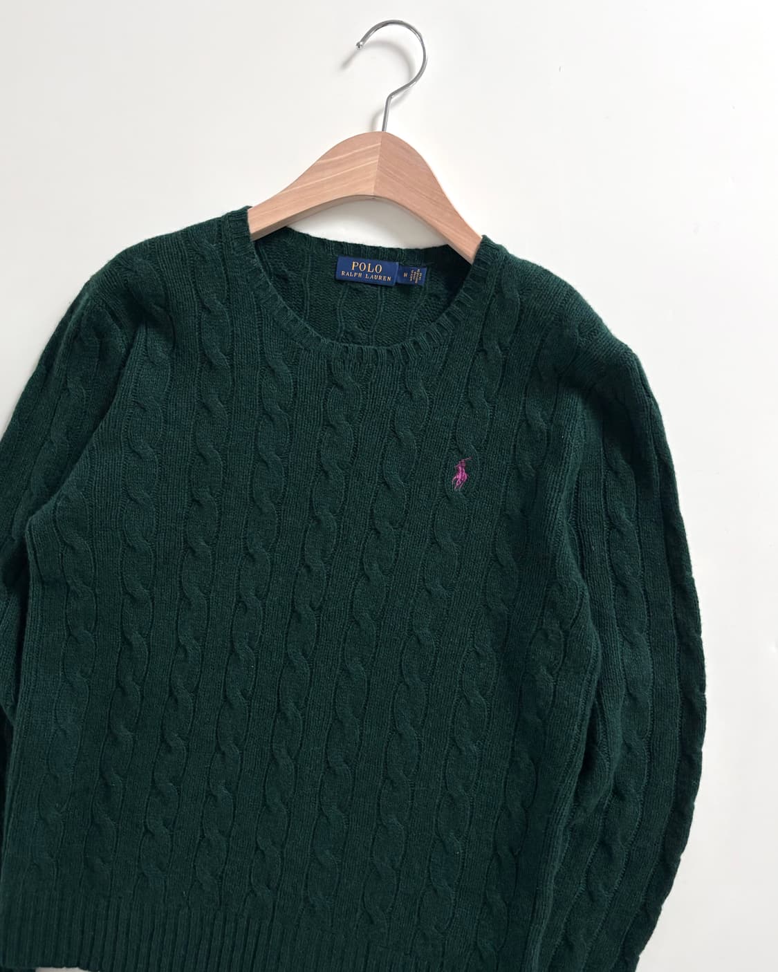 Polo 폴로 랄프로렌 신형 캐시미어 딥그린 케이블 니트 상품이미지1