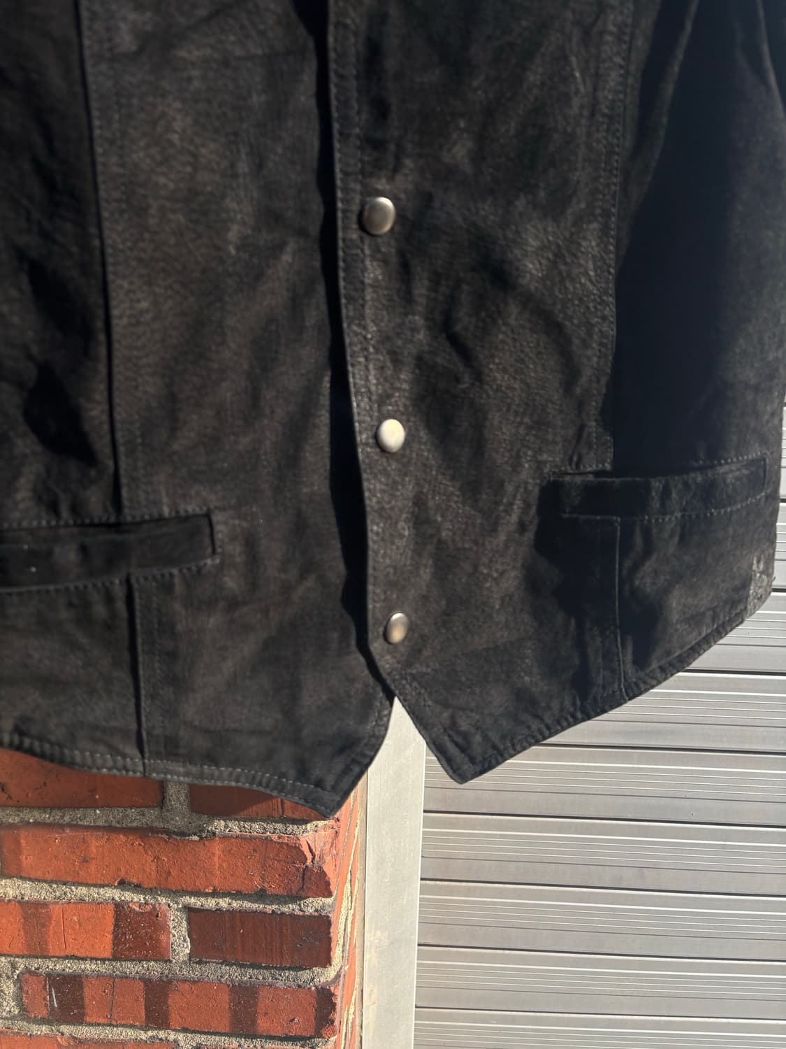 Vintage Black Leather Western Vest  상품이미지4