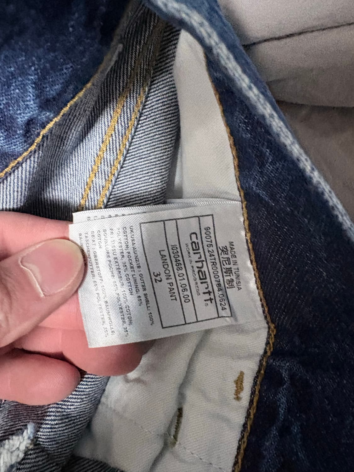 칼하트wip 랜든팬츠 중청 스톤워시 상품이미지3