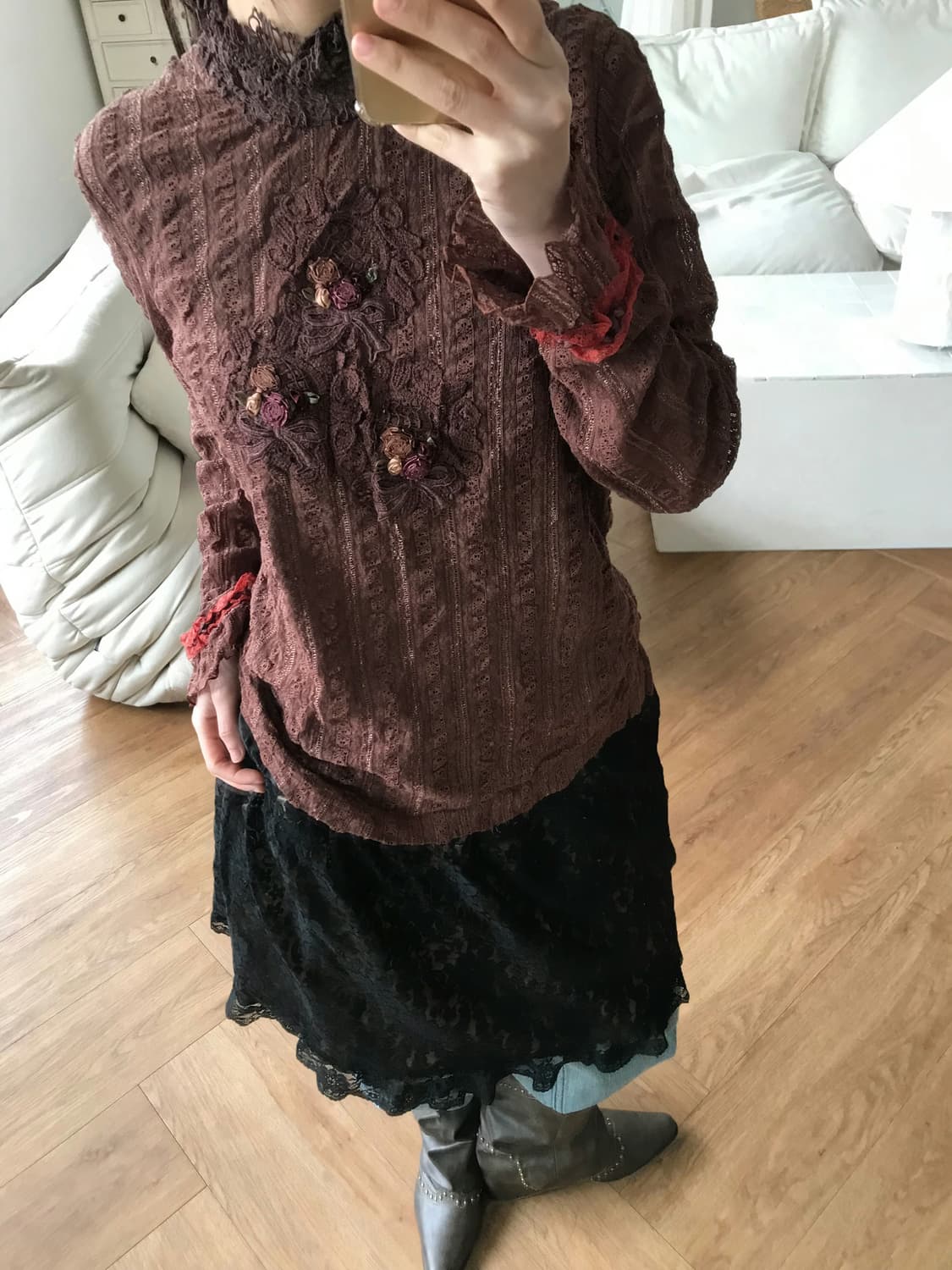 vintage flower blouse 상품이미지4