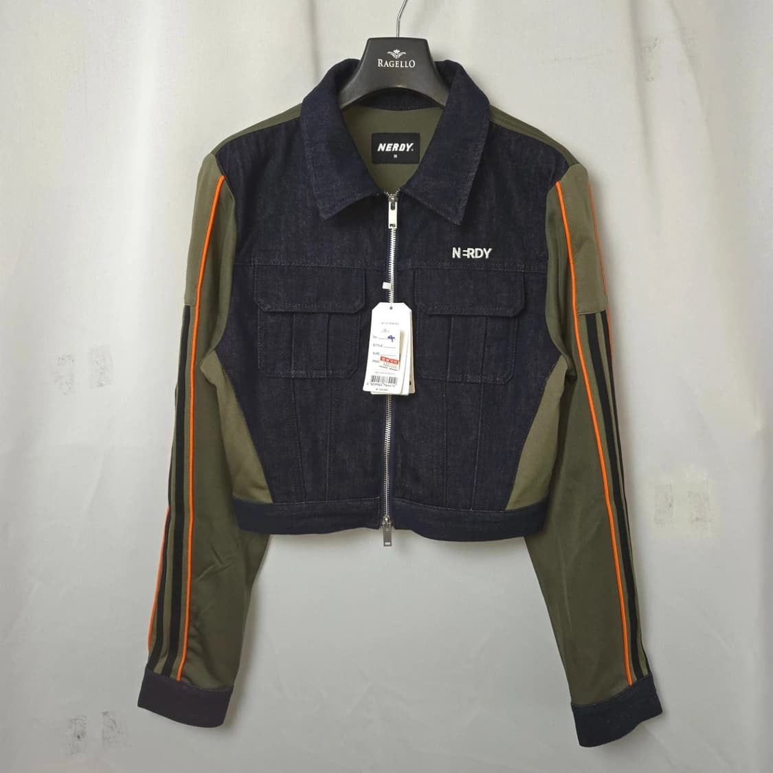 새상품) 여S-M 널디 데님 믹스 트랙탑 져지 자켓 상품이미지2