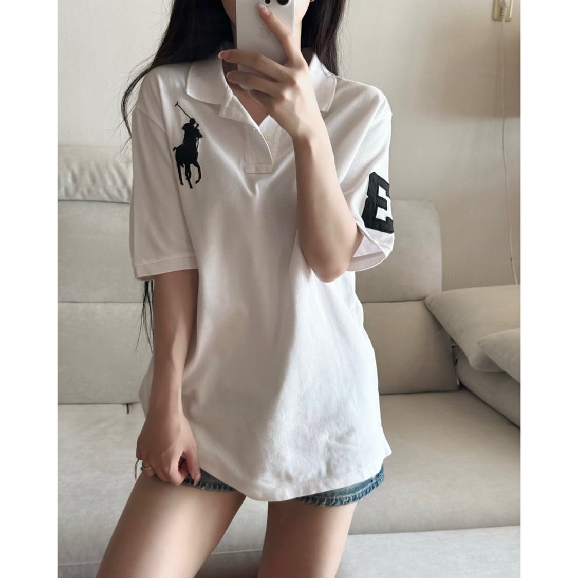 폴로 랄프로렌 빅포니 화이트 블랙 pk 반팔 상품이미지1
