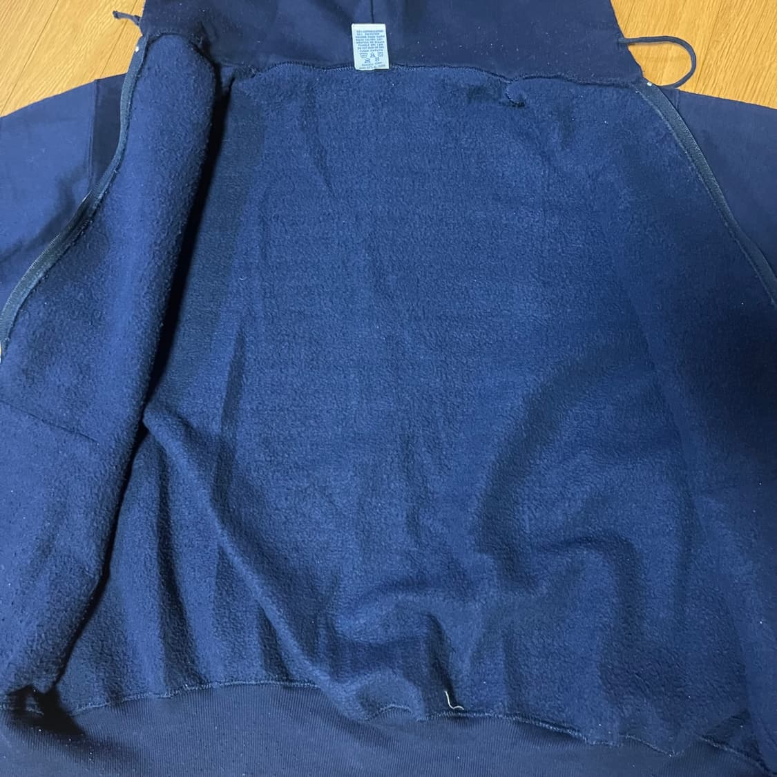 [L] 90s USA 빈티지 러셀 후드집업 네이비 상품이미지5