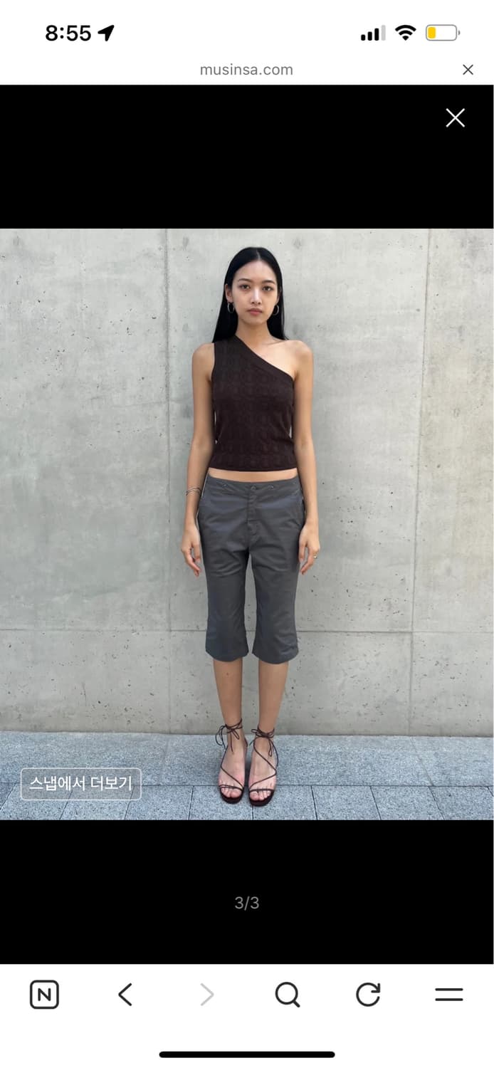 웰빙익스프레스 Layered Capri Pants Grey 상품이미지3