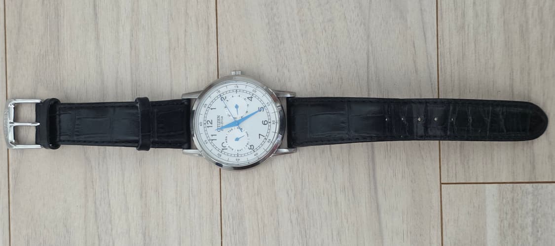 시티즌 (CITIZEN) 부엉이 흰판 블루핸즈 데이 & 데이트 솔라 에코 상품이미지5