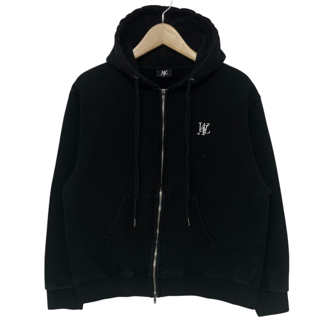 우알롱 로고 후드집업 블랙 상품이미지1