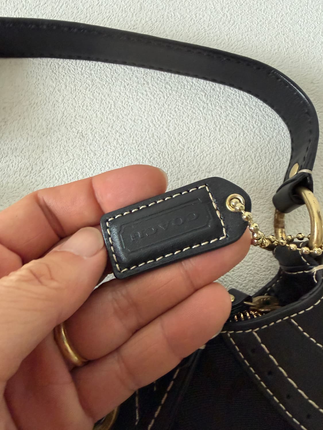 코치(COACH) 레더&모노그램 숄더백(작은 사이즈) 상품이미지4