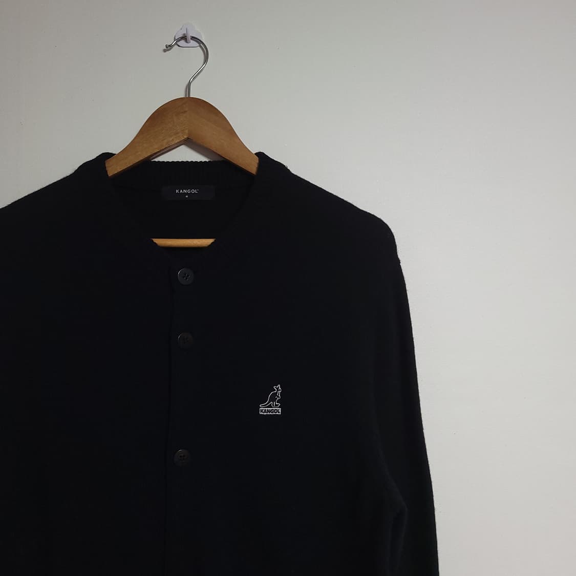 (M) KANGOL 캉골 블랙 울 가디건 상품이미지2