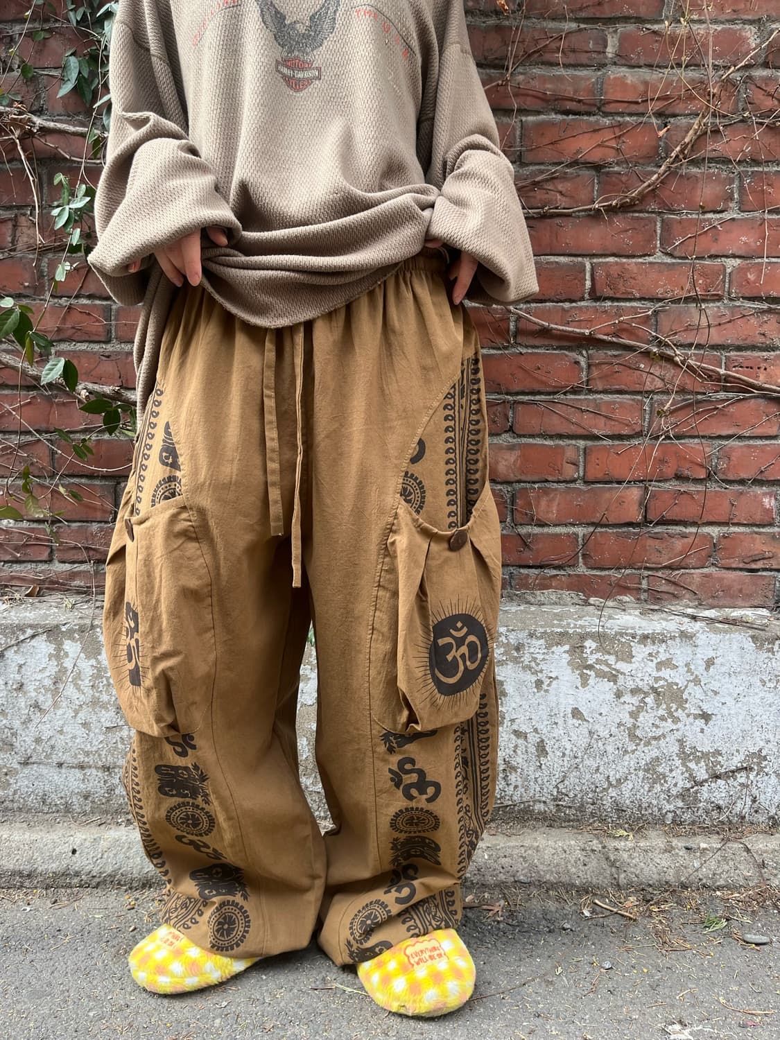 히피 에스닉 문양 와이드 벌룬 팬츠 상품이미지2