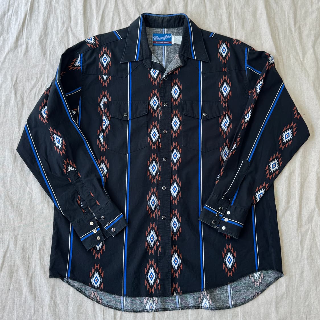 랭글러 90s 에스닉 치마요 블랙 웨스턴 셔츠 105~ 상품이미지1