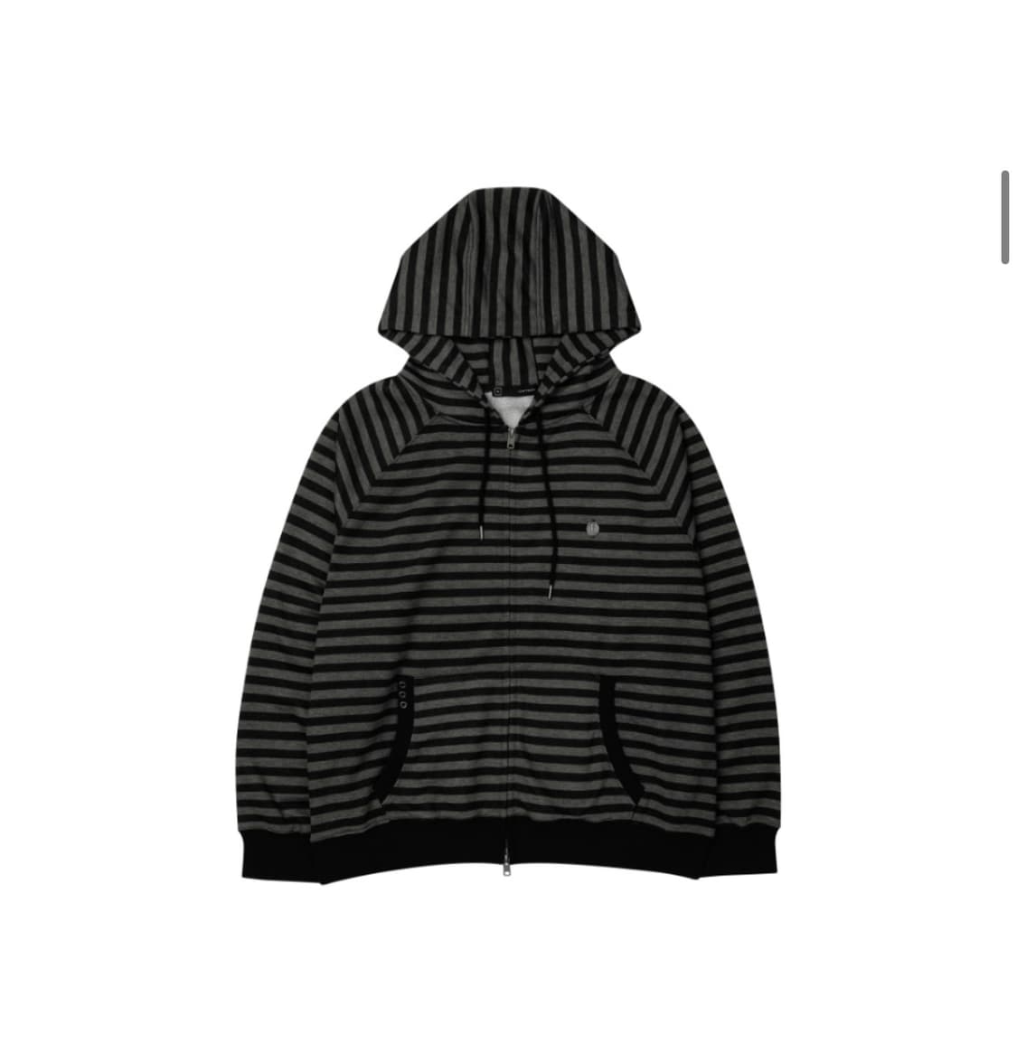 (L) 레더리 스트라이프 레글런 후디 [CHARCOAL] 판매 상품이미지8