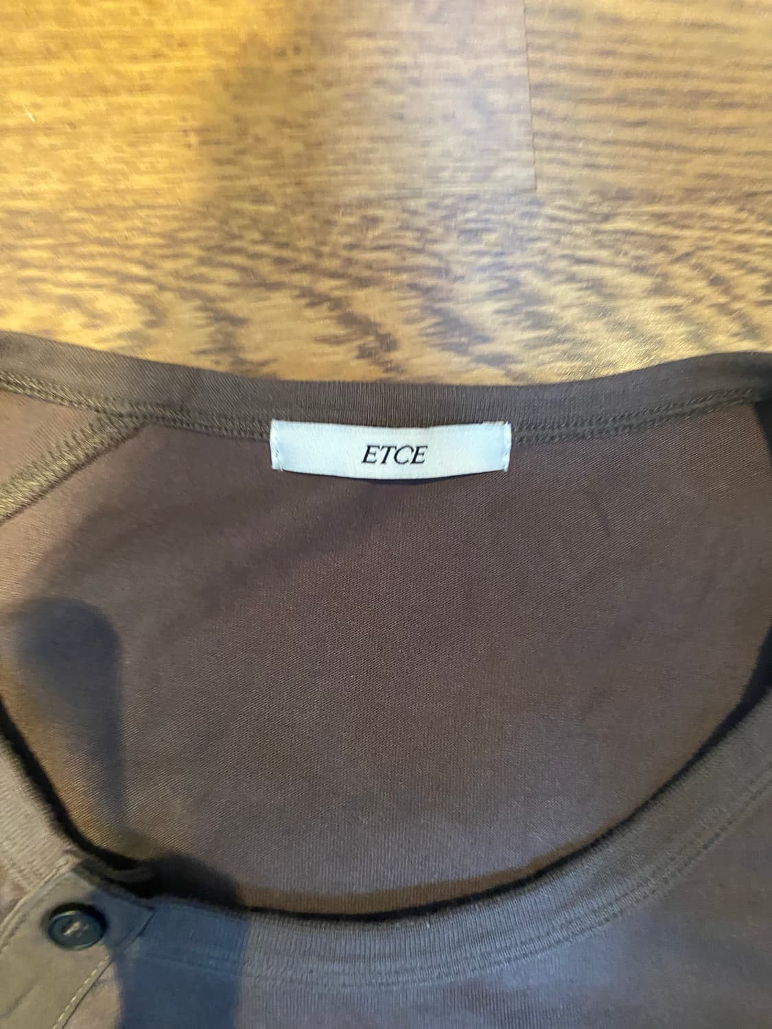 ETCE 헨리넥 반팔 xl 브라운 상품이미지2