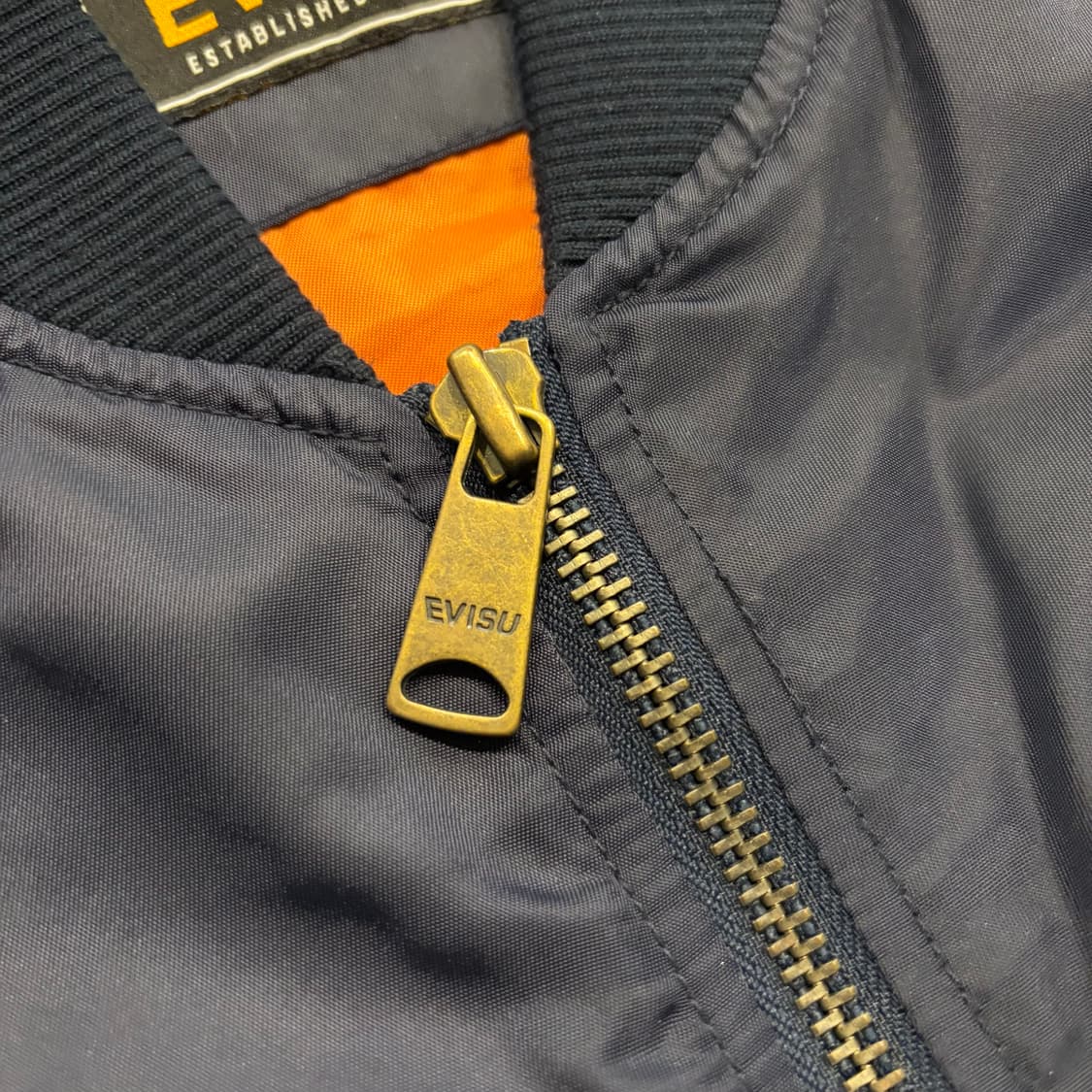 [95] 에비수 패치 나일론 봄버 자켓 네이비 D845 상품이미지4