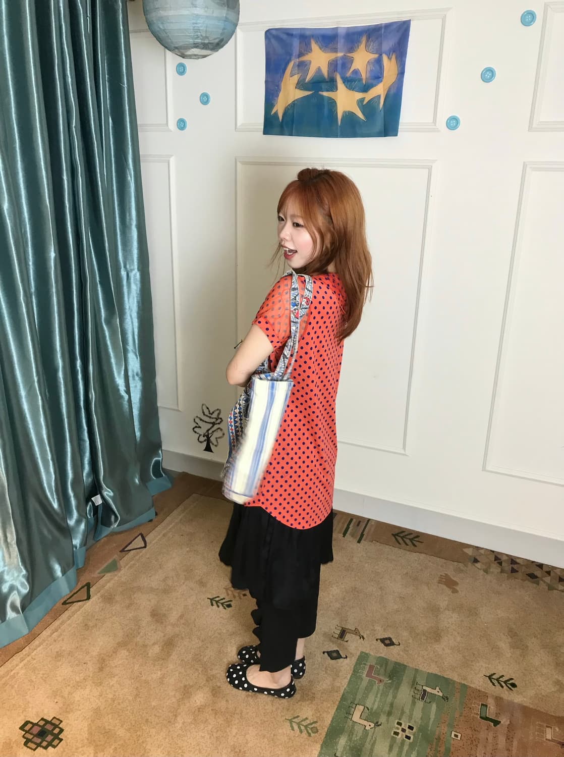 쨍한 블루 mlb 시카고 컵스 베어 티셔츠가 포인트인 키치룩🥕🧸 상품이미지5