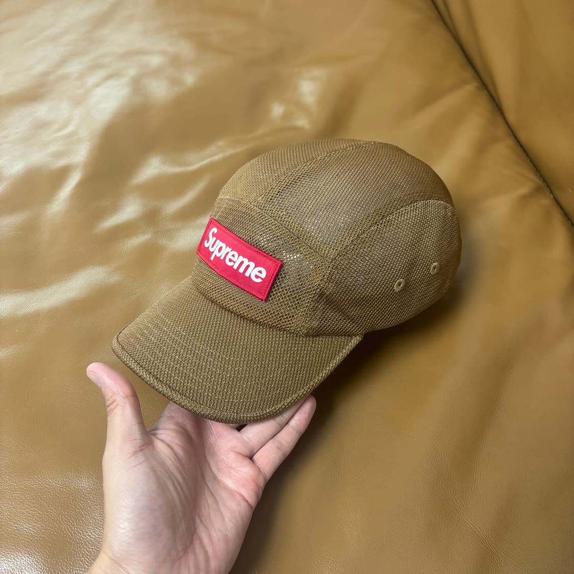 Supreme 슈프림 23ss 코듀라 메쉬 샌드 캠프캡 모자 (Sand) 상품이미지4