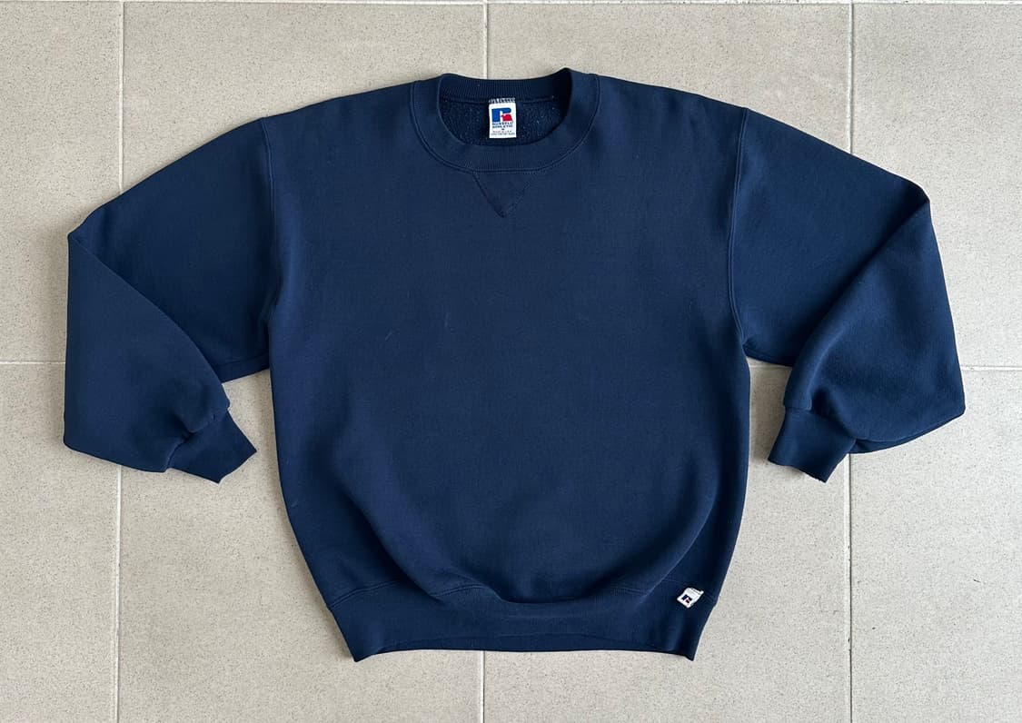 90s 빈티지 러셀 스웻셔츠 네이비 M USA 상품이미지1