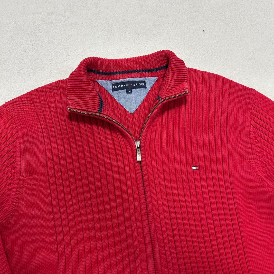 Tommy Hilfiger red 2way knit zip-up 상품이미지5