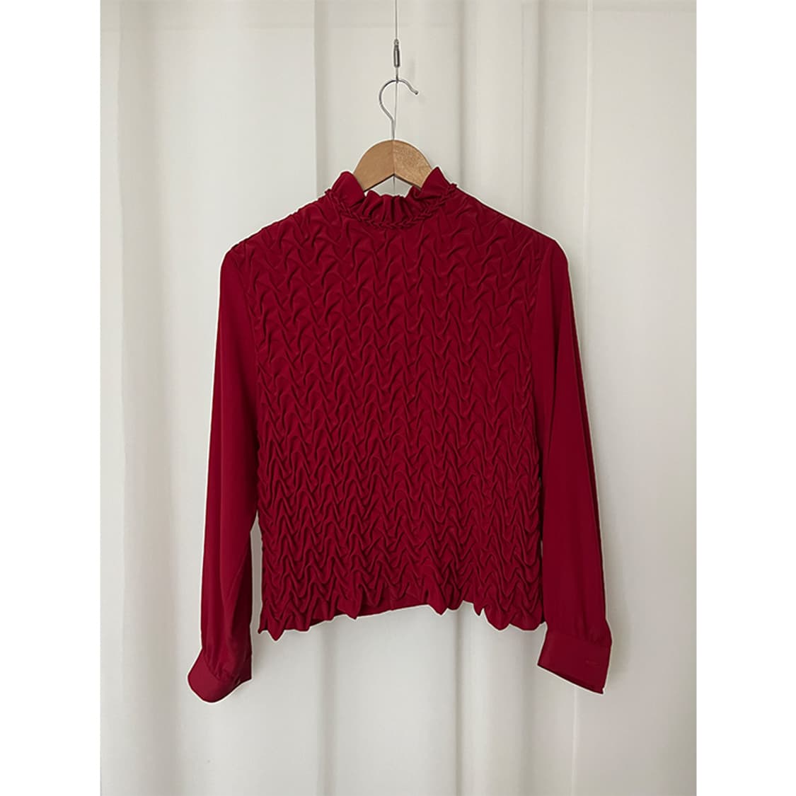 Red wrinkle blouse 상품이미지6