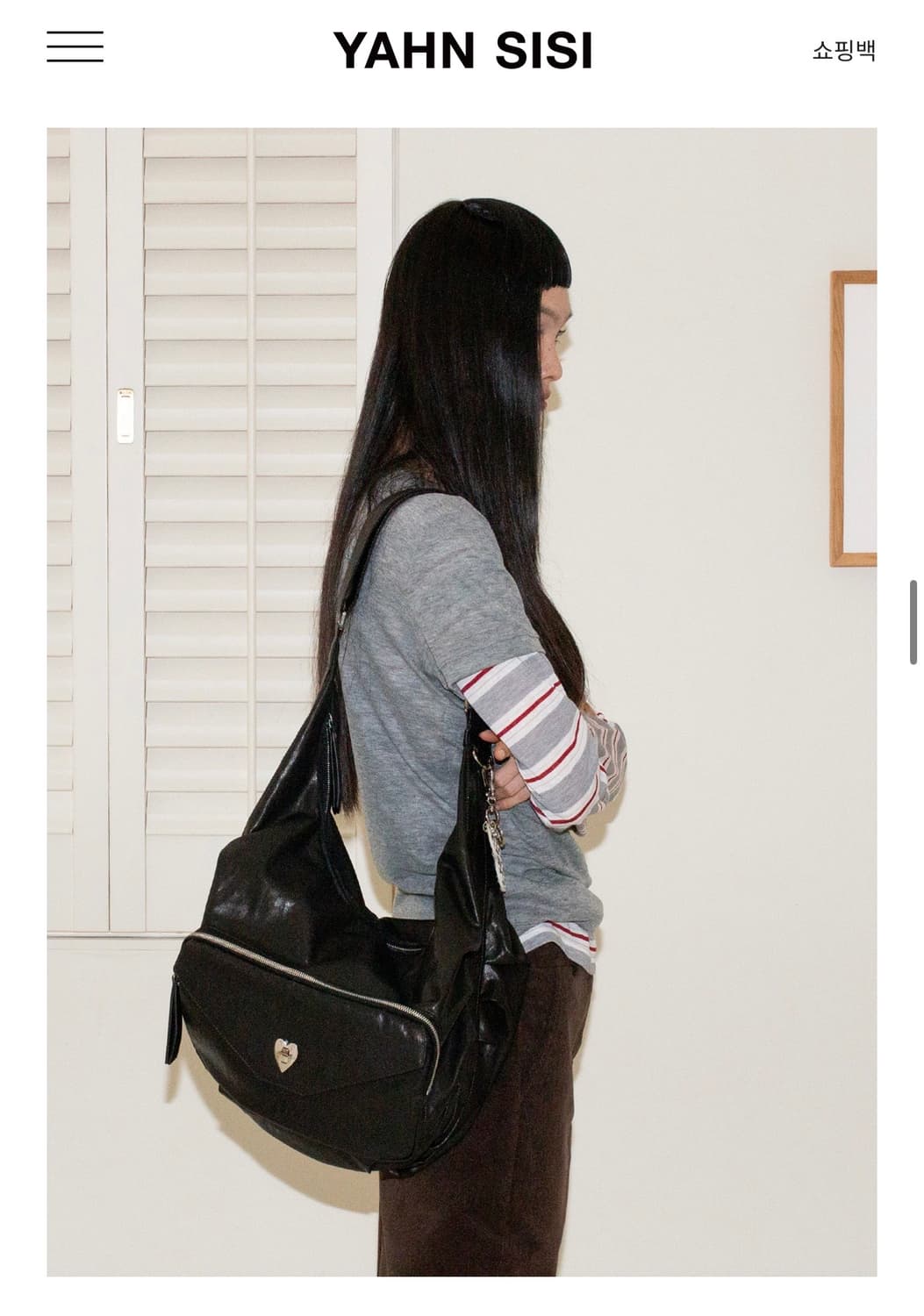 얀시시 시시 슬링백 레더 - 빈티지 블랙 상품이미지3